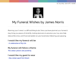 My Funeral Wishes document